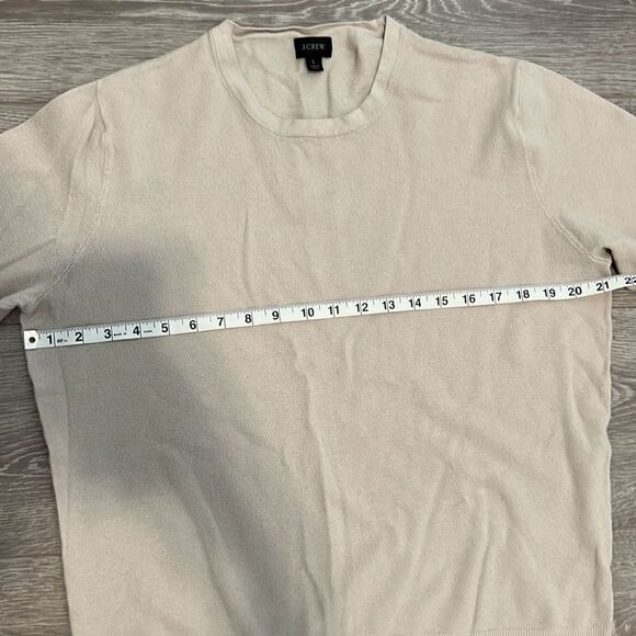 J. Crew Cashmere Blend Tan Crewneck Mens Sweater Size Large - Picture 6 of 8
